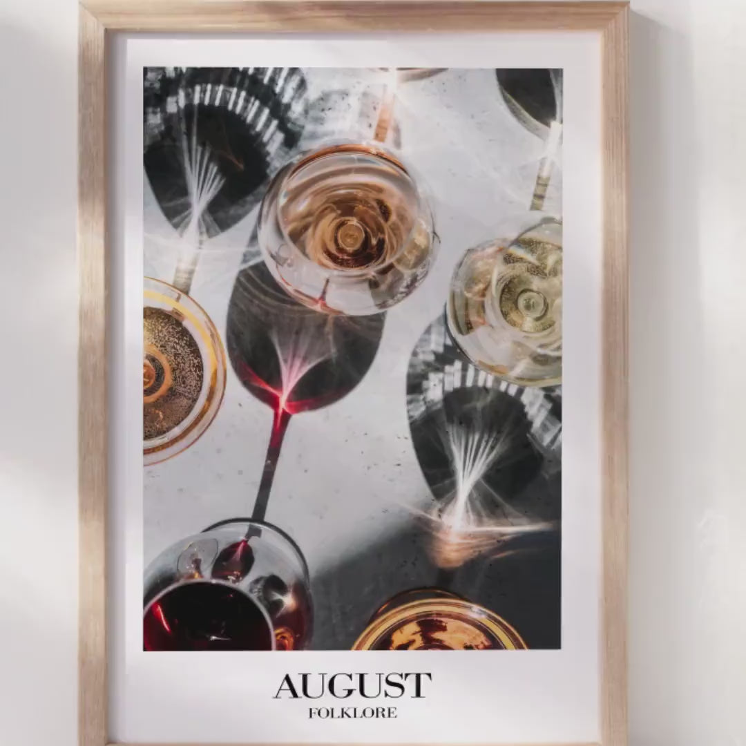 August Poster | Folklore Digital Download | Printable Wall Art | Wine Digital Download Print at Home | Subtle