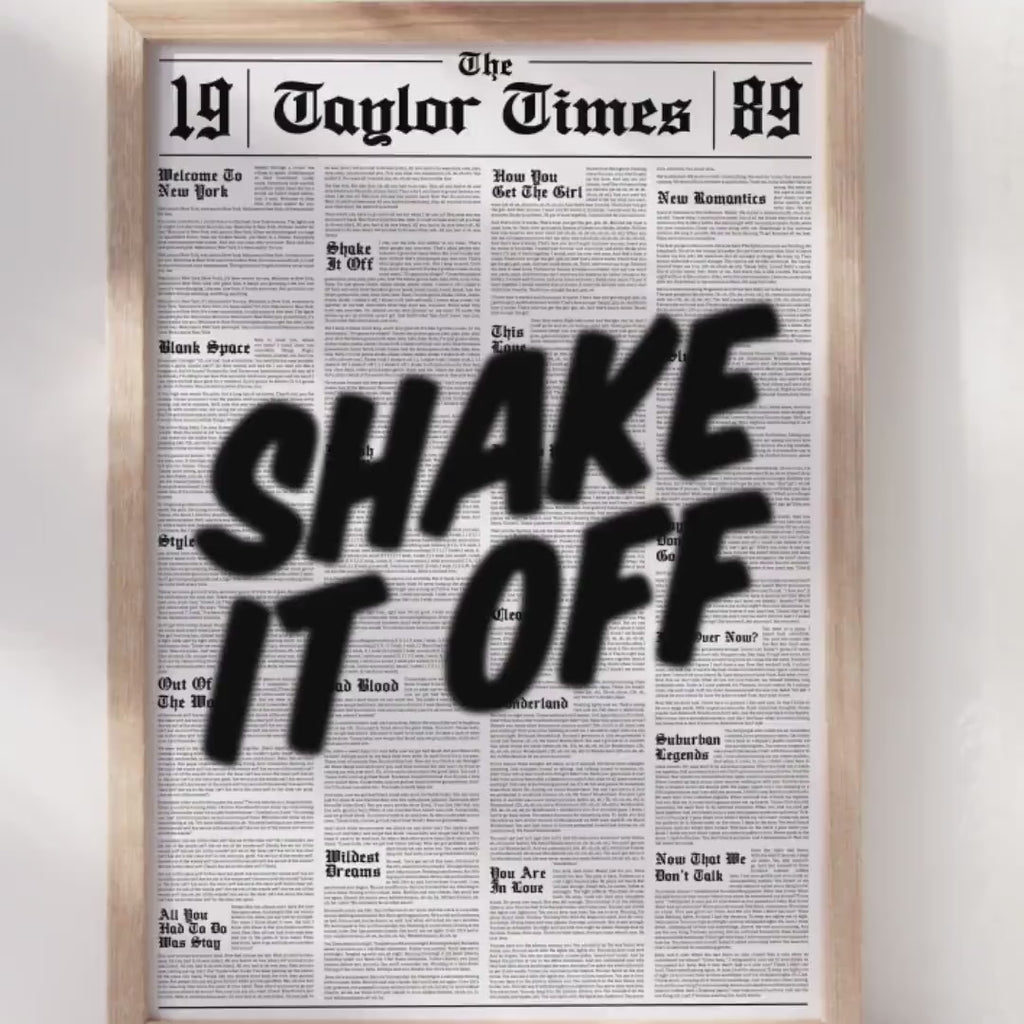 Shake It Off Poster | 1989 TV Poster Print | Shake It Off Lyric Poster |   Wall Art | Taylor Gift | 1989 Print