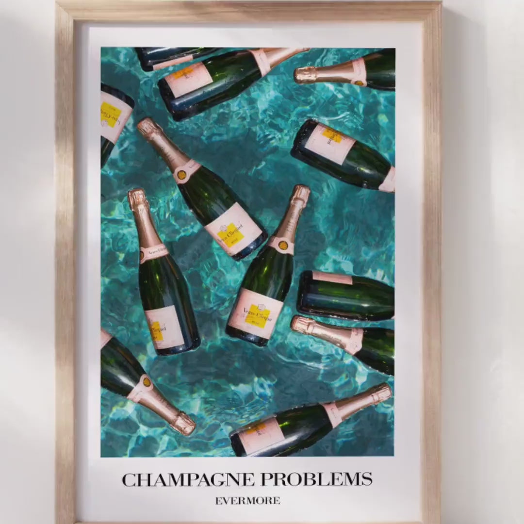 Champagne Problems Poster | Bar Cart Art | Subtle   Aesthetic Home Decor | Taylor Print | Evermore Poster