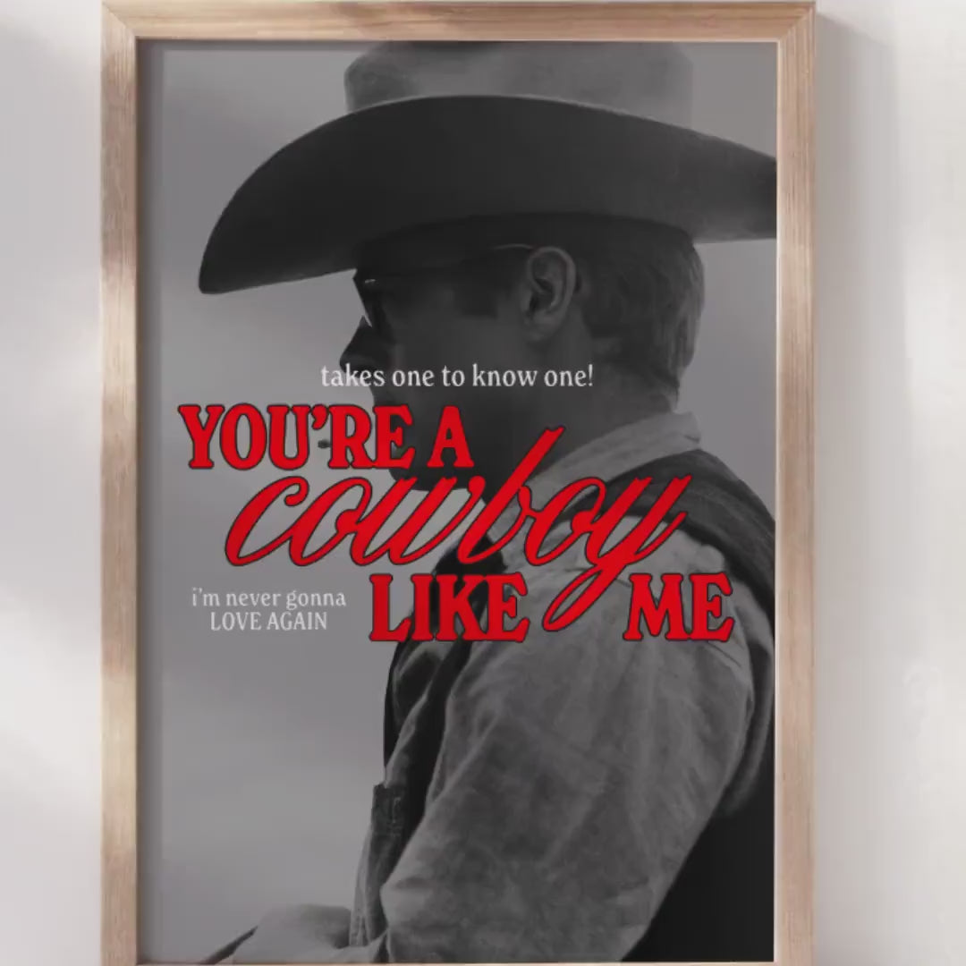 Cowboy Like Me Poster | Evermore Poster | Cowboy Poster | Taylor Gift | Minimal   Wall Art | Western Cowgirl