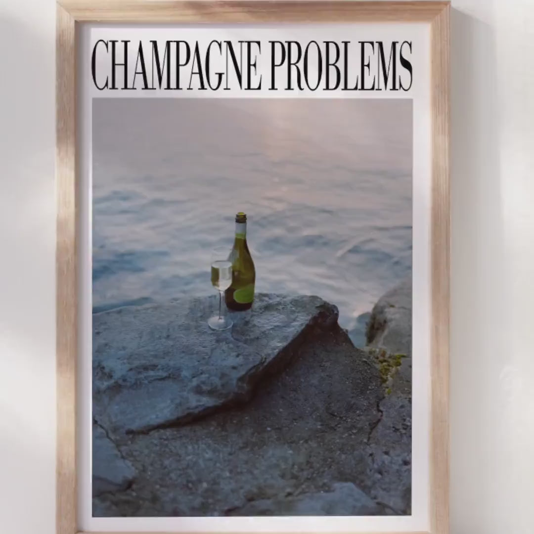 Champagne Problems Poster | Bar Cart Aesthetic | Subtle   Poster | Taylor Print | Evermore Album Poster