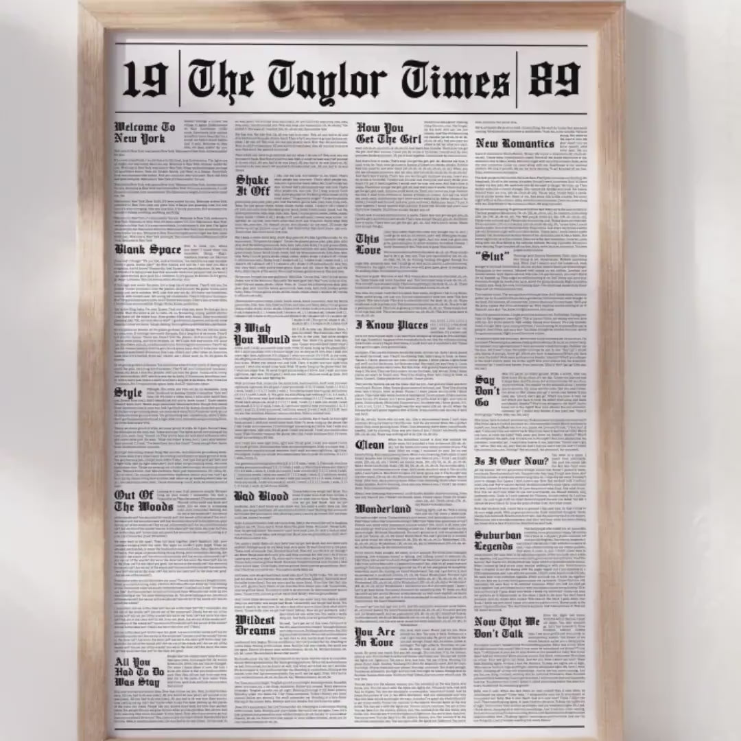 1989 Tracklist Poster | 1989 TV Poster Print |   Wall Art | Taylor Gift | 1989 Album Poster