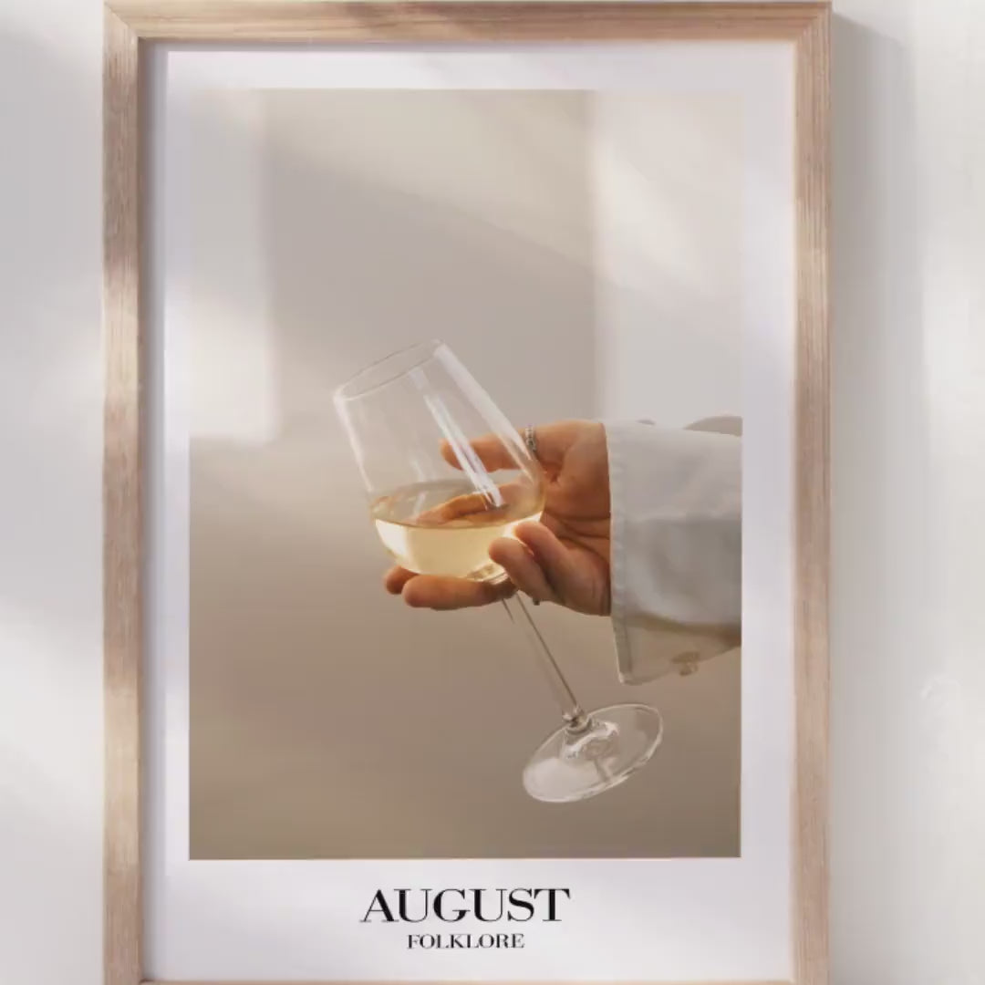 August Poster | Folklore Digital Download | Printable Wall Art | Wine Digital Download Print at Home | Subtle