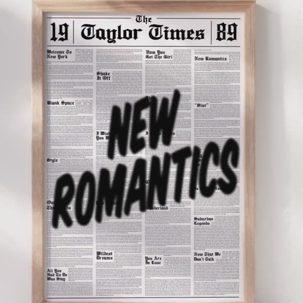 New Romantics Poster | 1989 New Romantics Print |  Wall Art | Taylor Gift | 1989 Print