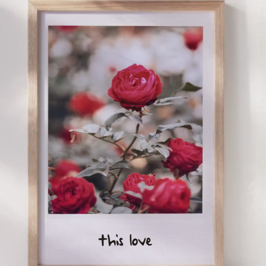 This Love 1989 Poster | 1989 Polaroid Print | Preppy Wall Art | Roses Wall Art | Minimal Taylor Print