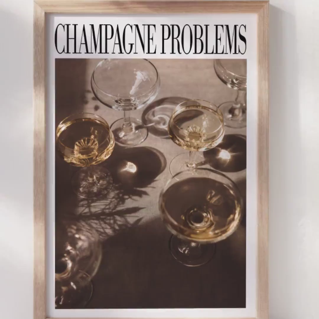 Champagne Problems Poster | Evermore Poster |   Wall Art | Champagne Print | Vintage Bar Cart | Vintage Alcohol Poster