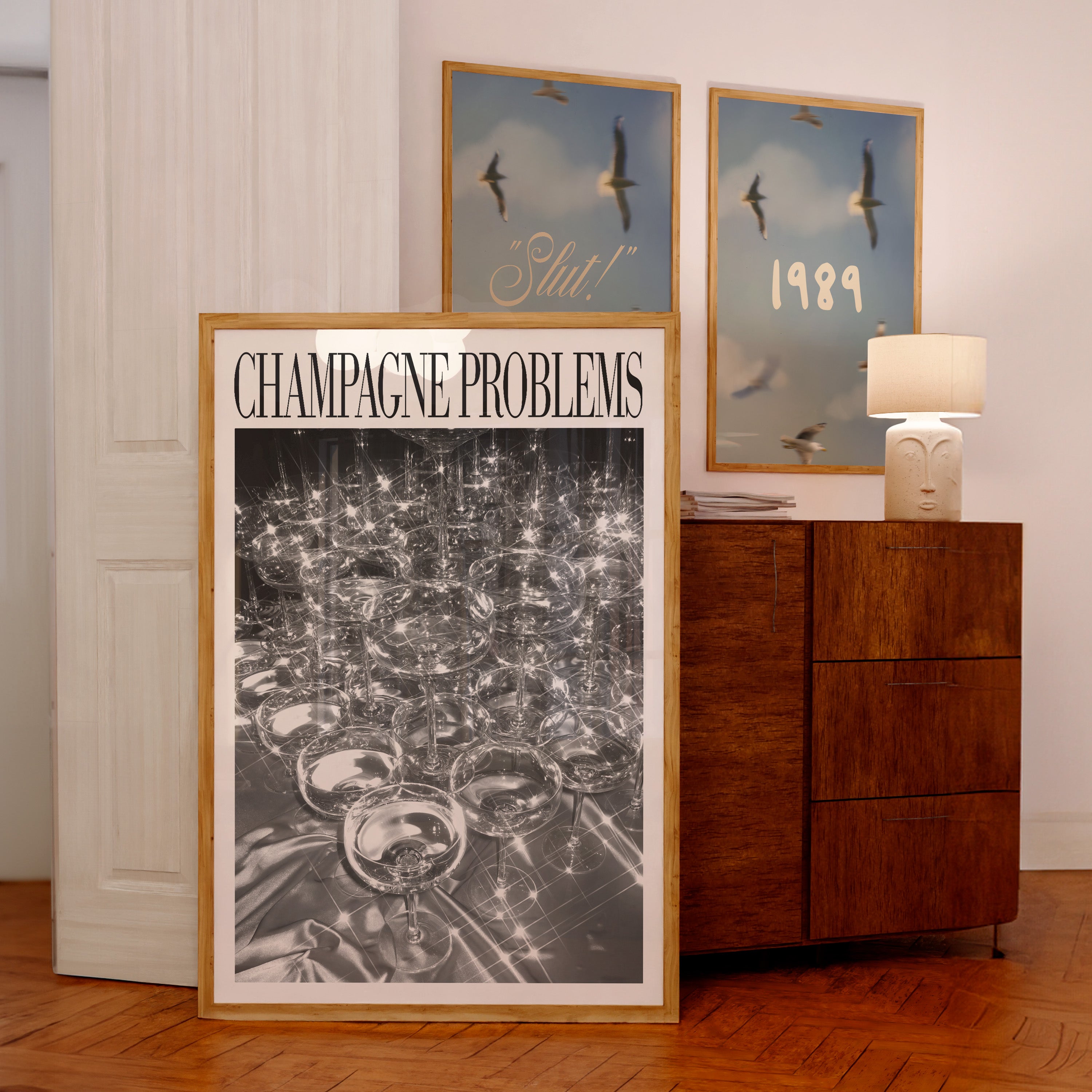 Champagne Problems Glasses Evermore Taylor Swift–inspired poster — detail view 4