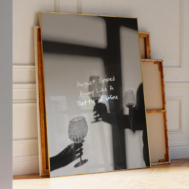 August Folklore Taylor Swift–inspired poster featuring vinyl wine imagery