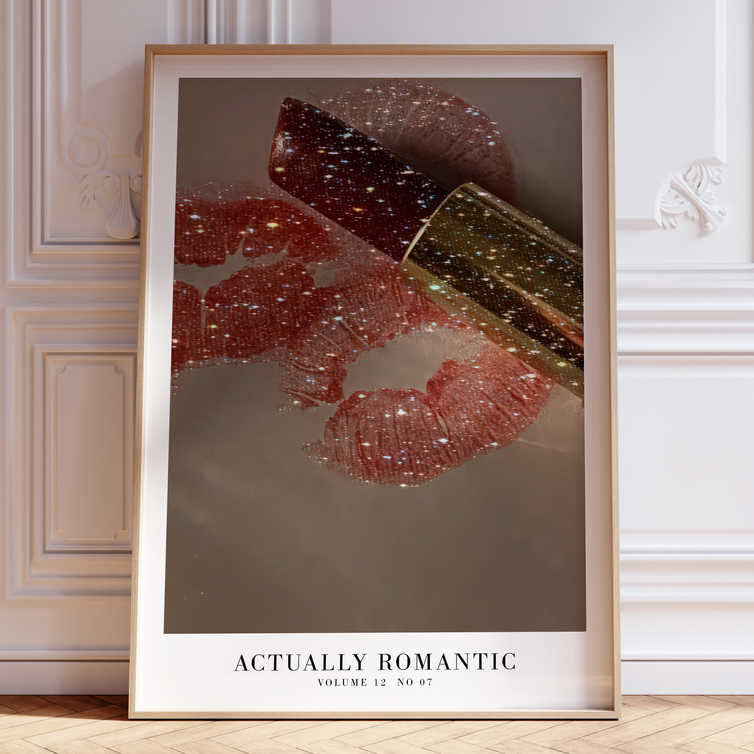 It's Actually Romantic Haus Of Moods lyric poster featuring The Life of a Showgirl, minimal Swiftie aesthetic prints for showgirl fans