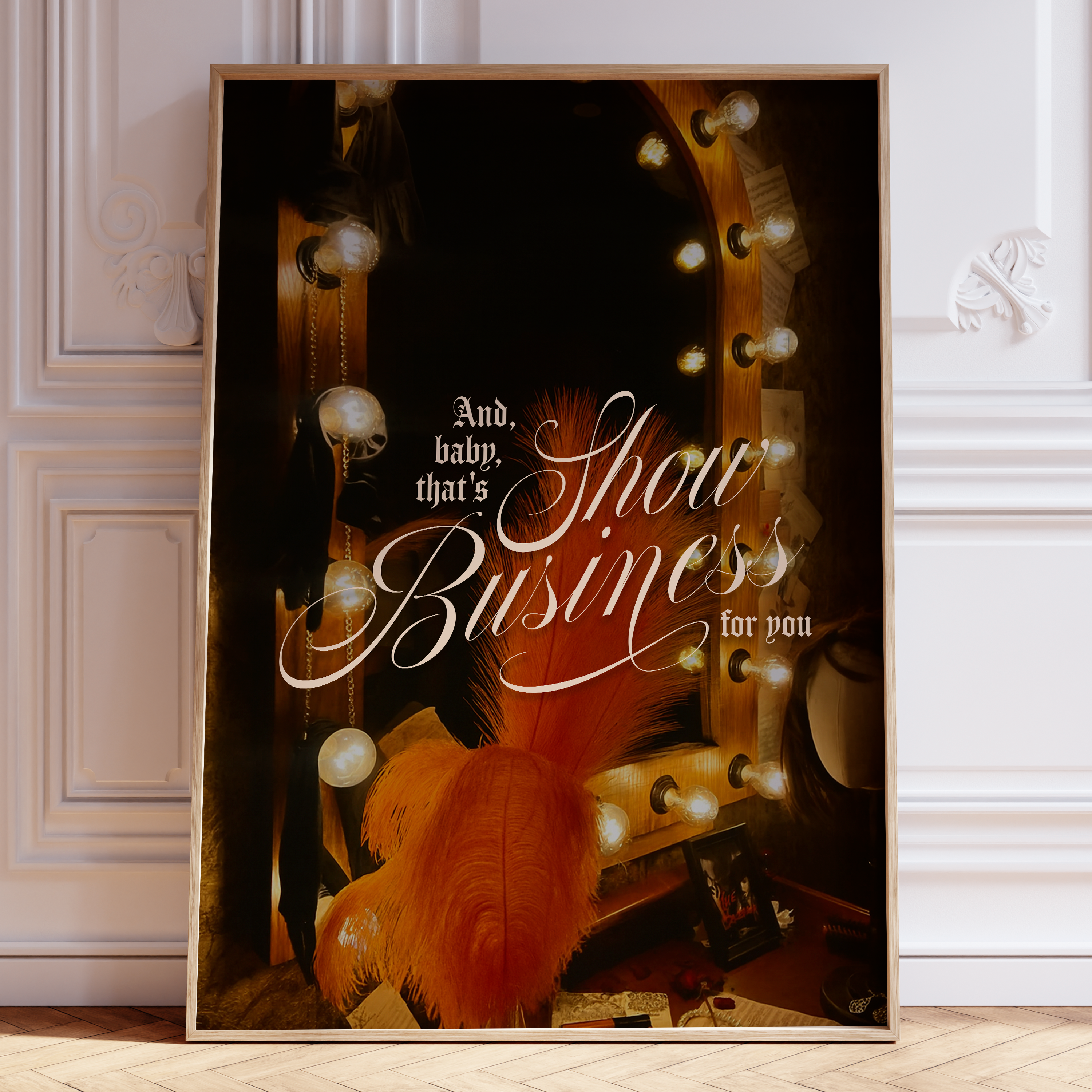 Show Business Showgirl art, Minimal Lyric Poster of The Life of a Showgirl, perfect Swiftie Gift