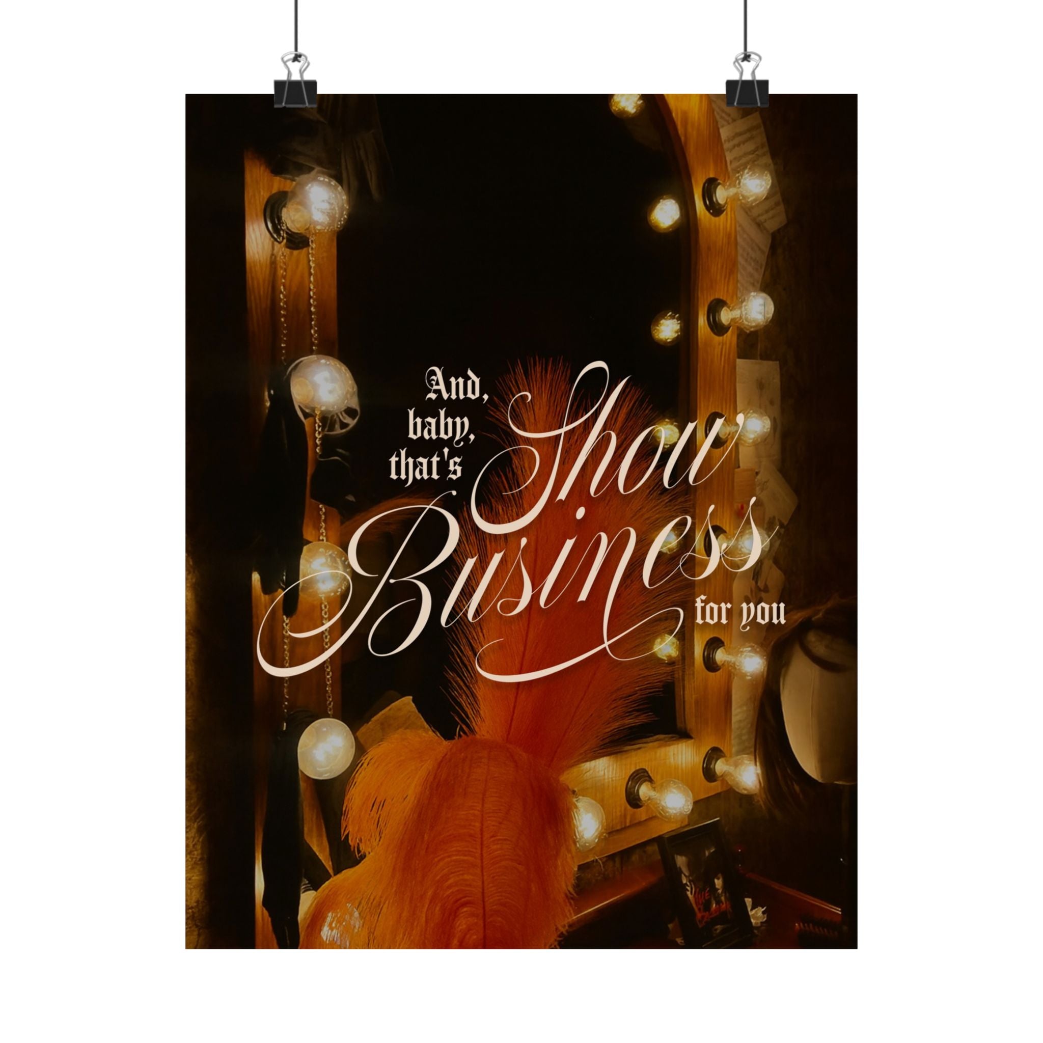 Show Business Showgirl art, Minimal Lyric Poster of The Life of a Showgirl, perfect Swiftie Gift