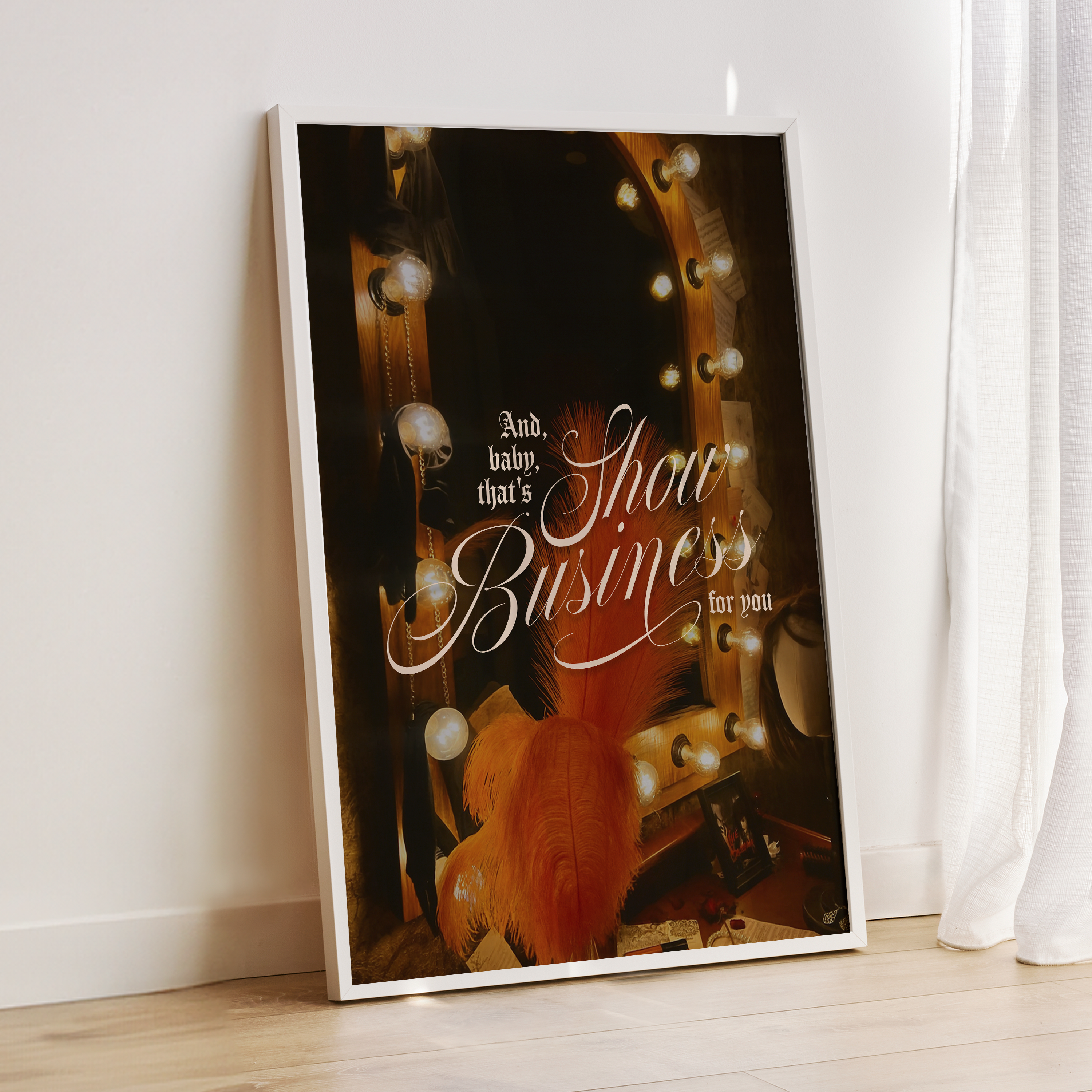Show Business Showgirl art, Minimal Lyric Poster of The Life of a Showgirl, perfect Swiftie Gift