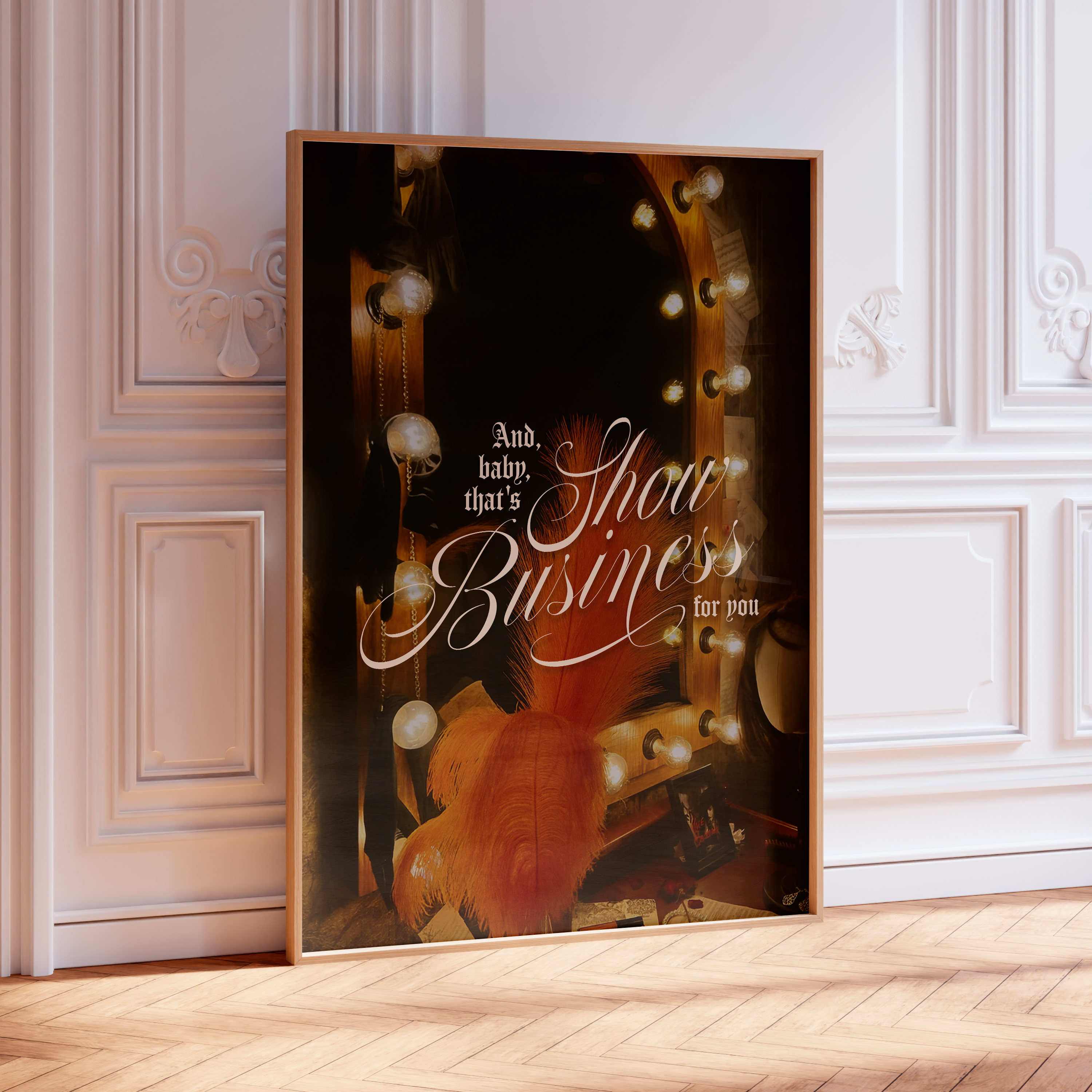 Show Business Showgirl art, Minimal Lyric Poster of The Life of a Showgirl, perfect Swiftie Gift