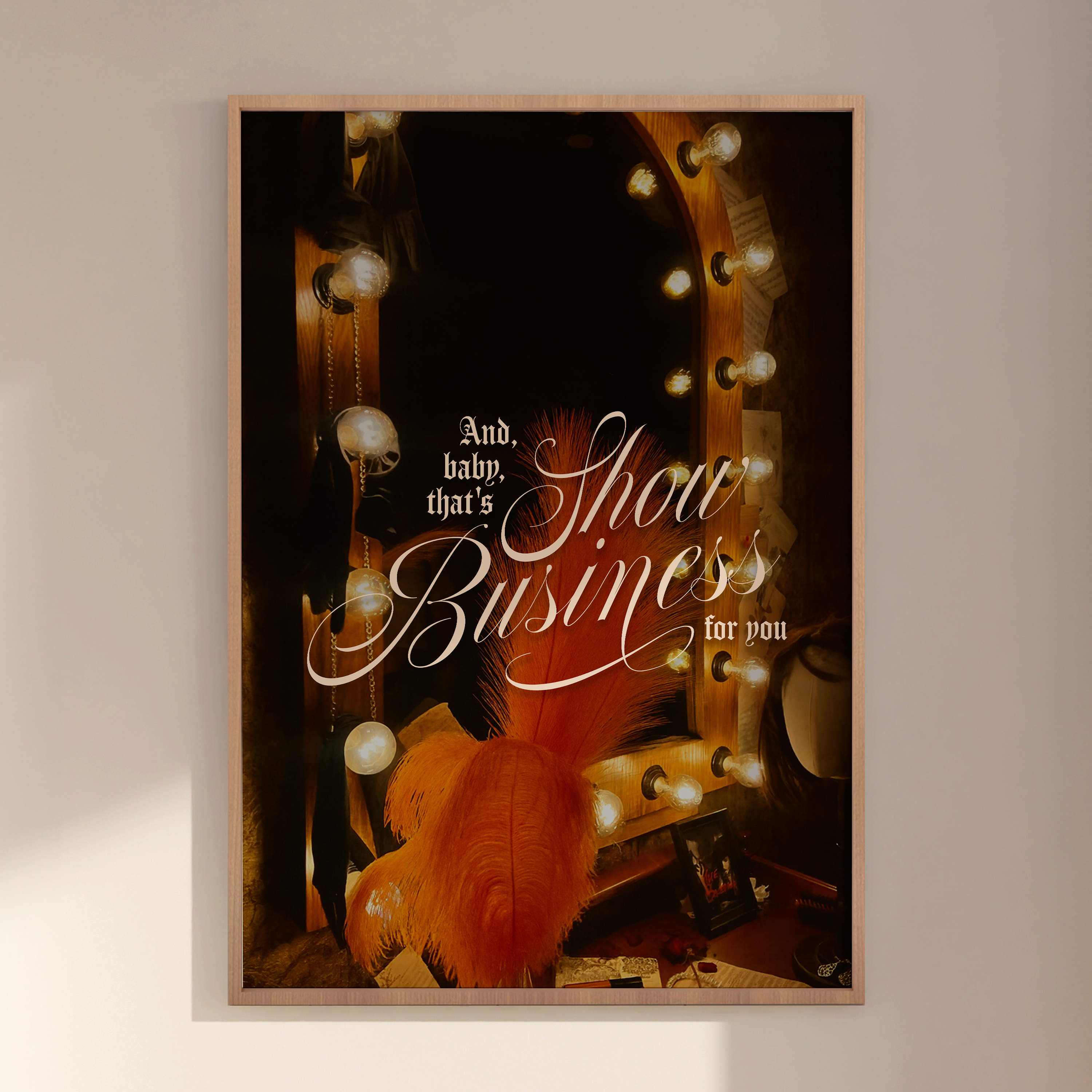 Show Business Showgirl art, Minimal Lyric Poster of The Life of a Showgirl, perfect Swiftie Gift