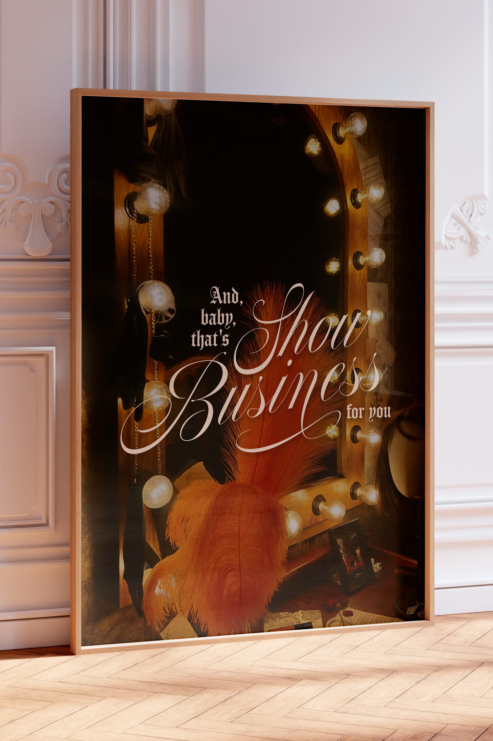 Show Business Showgirl art, Minimal Lyric Poster of The Life of a Showgirl, perfect Swiftie Gift