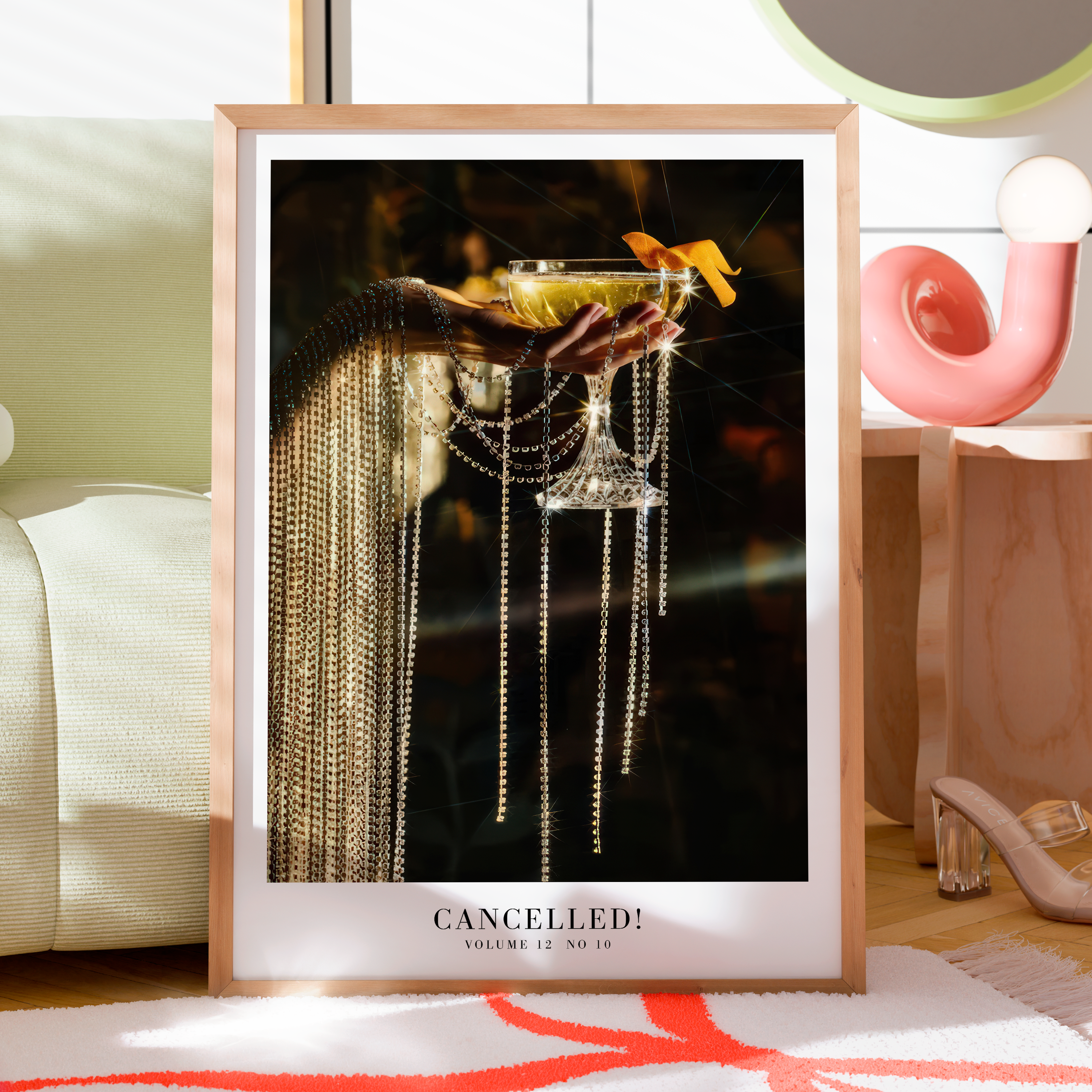 Showgirl wall art featuring aesthetic posters, Swiftie song posters, minimal design, bar cart prints celebrating life of a showgirl, Cancelled Poster