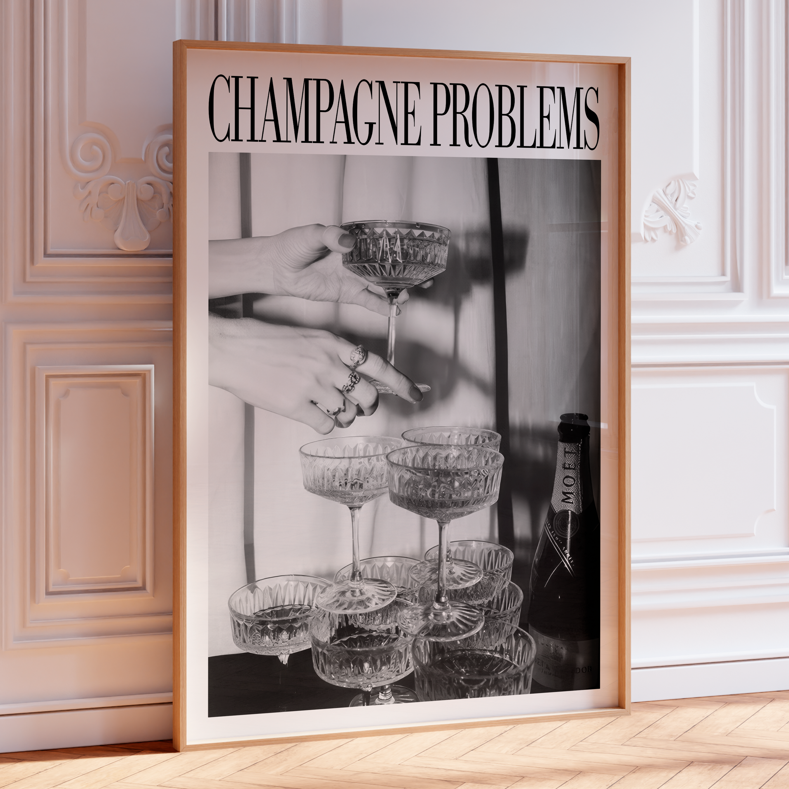 Taylor Swift Champagne Problems Poster styled on bar cart