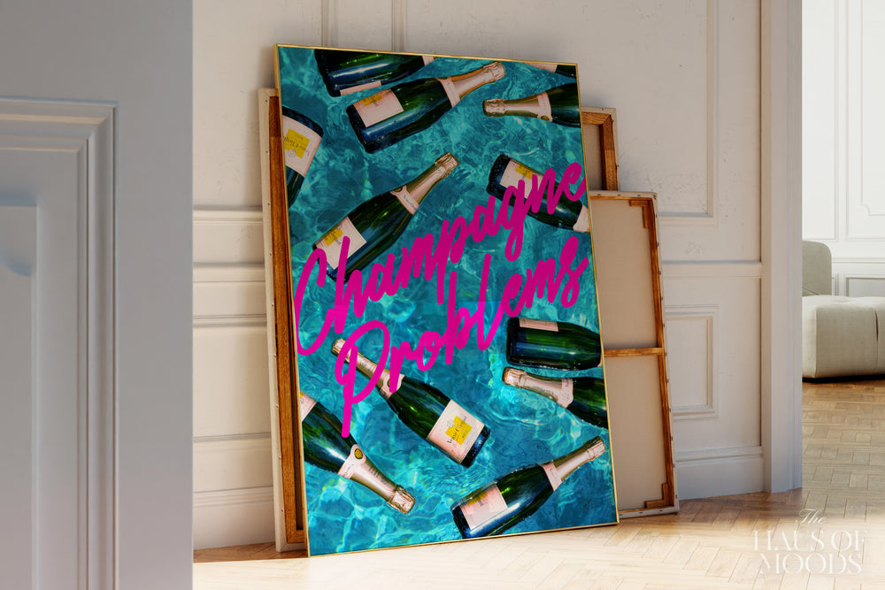 Champagne Problems In The Pool Evermore Taylor Swift–inspired poster featuring pool imagery