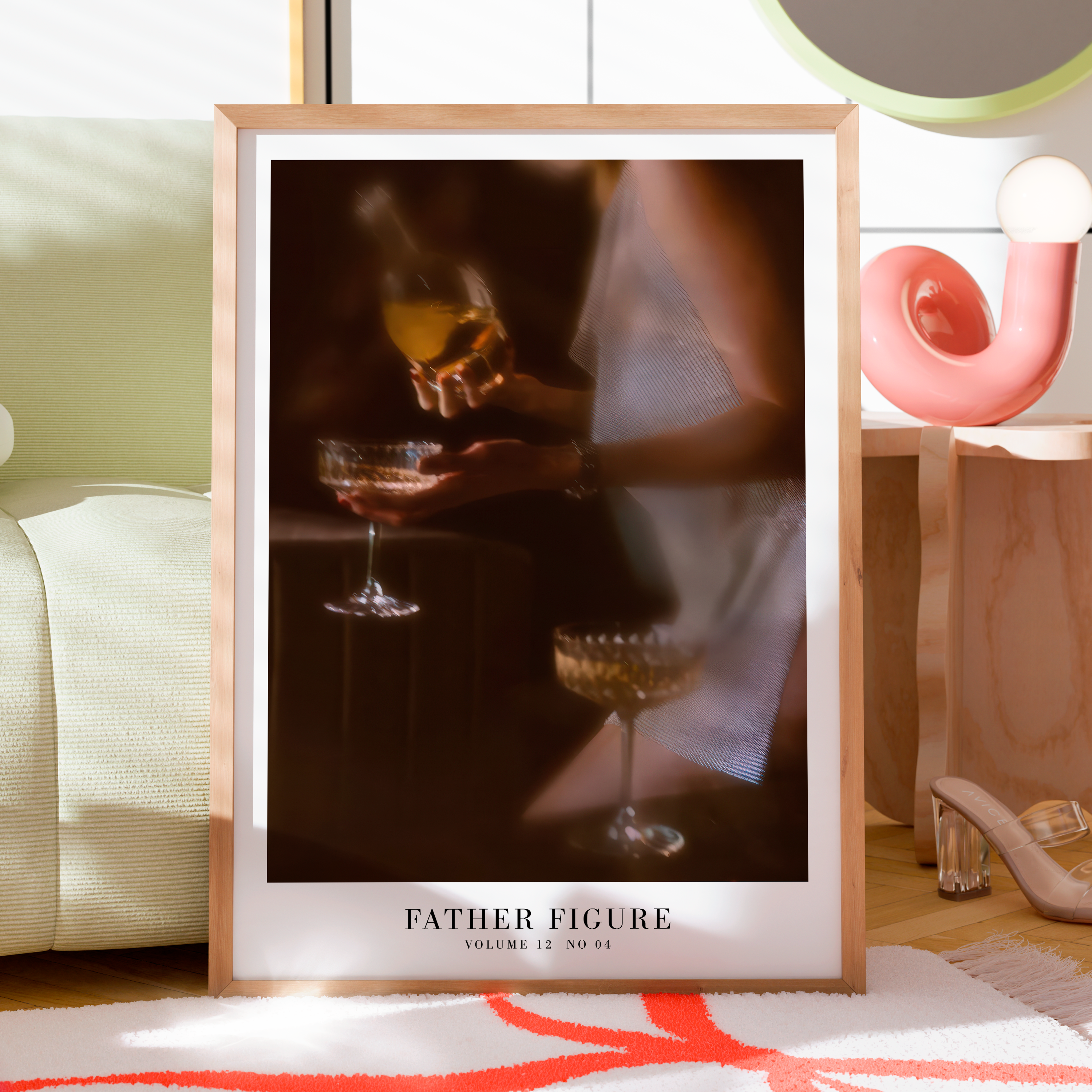 Father Figure, Swiftie Gift, Bar Cart Art, Swiftie Wall Art, The Life of a Showgirl, Showgirl Aesthetic, Minimal Song Poster