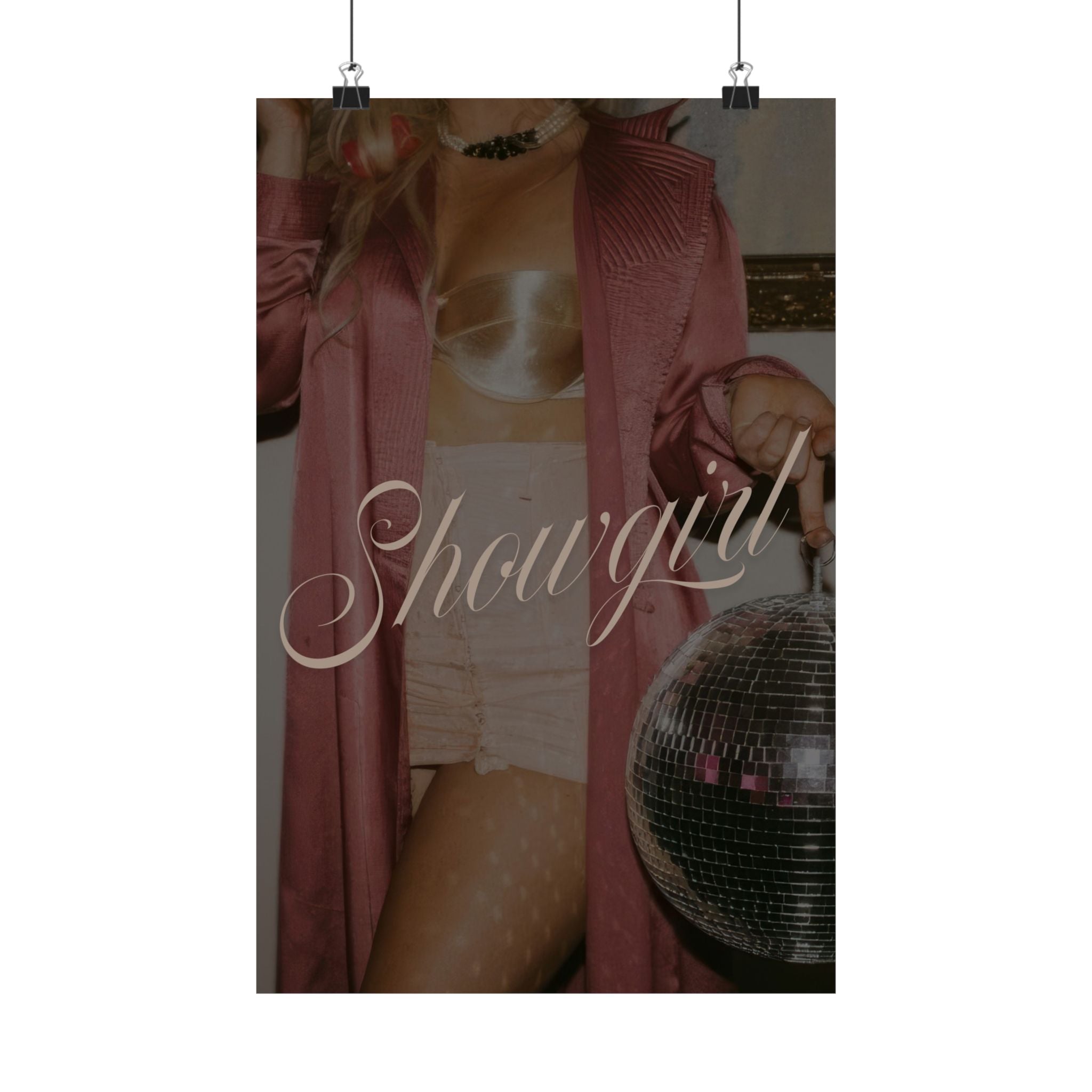 Elegant showgirl burlesque poster capturing The Life of a Showgirl; perfect Swiftie Gift and Showgirl Aesthetic Print.