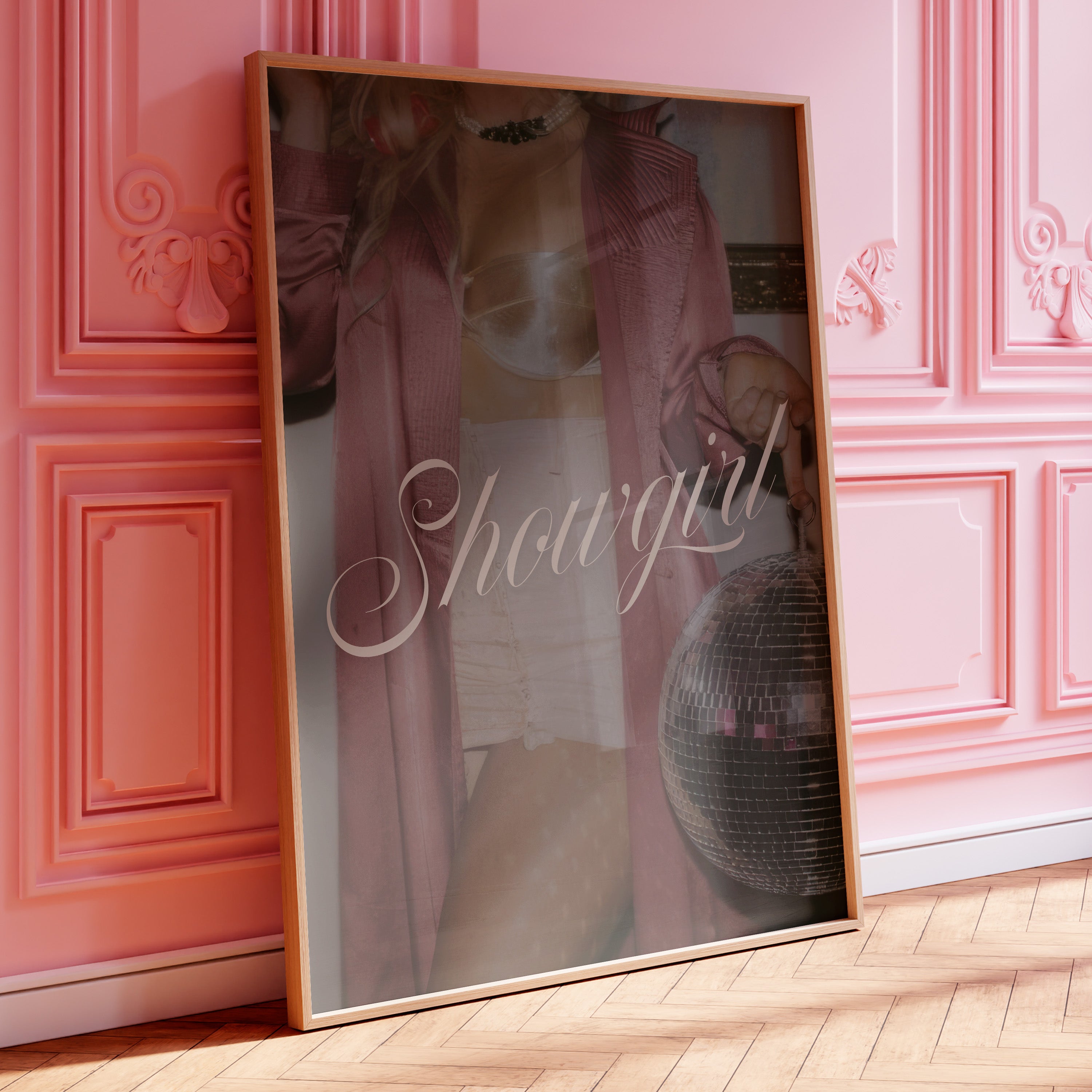 Elegant showgirl burlesque poster capturing The Life of a Showgirl; perfect Swiftie Gift and Showgirl Aesthetic Print.