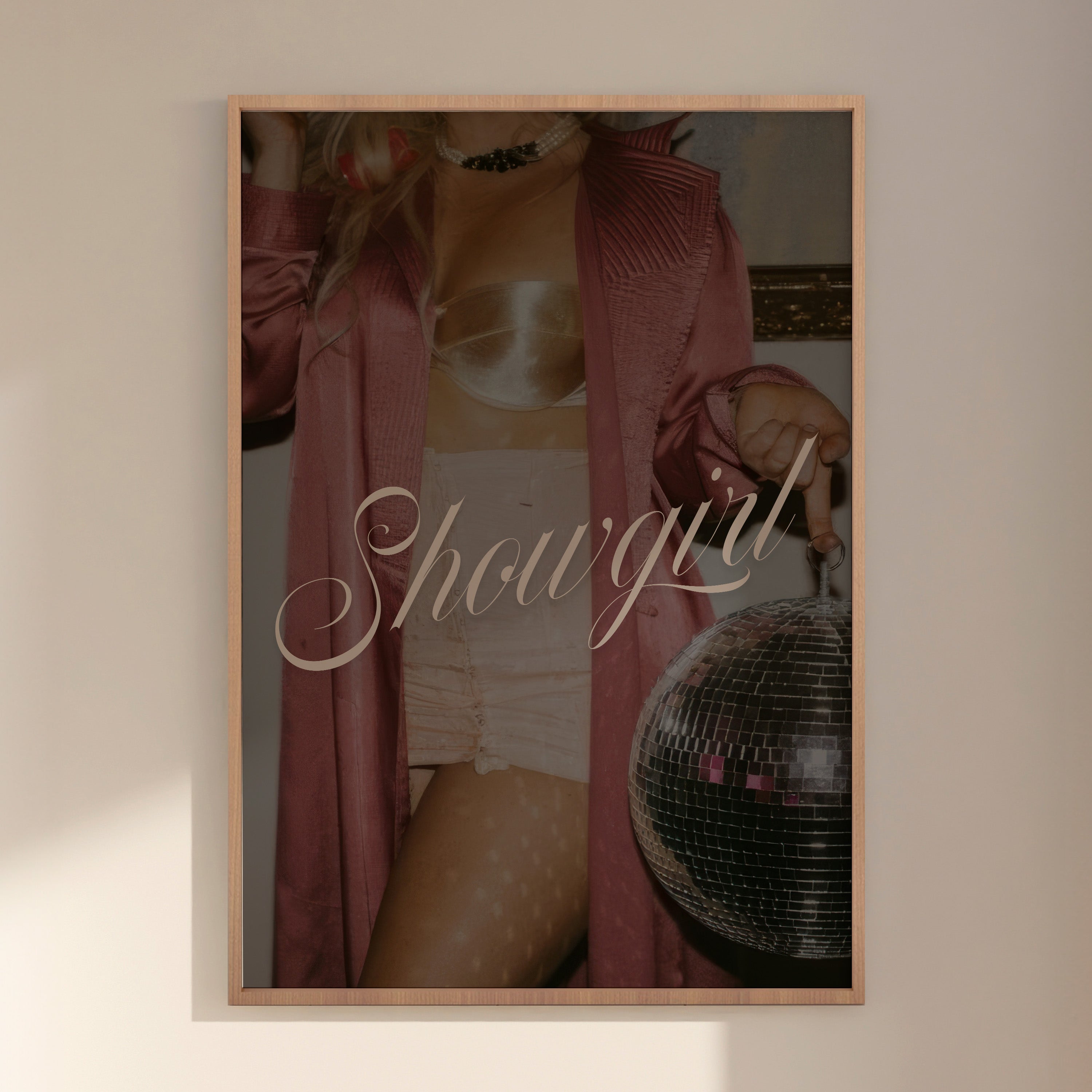 Elegant showgirl burlesque poster capturing The Life of a Showgirl; perfect Swiftie Gift and Showgirl Aesthetic Print.