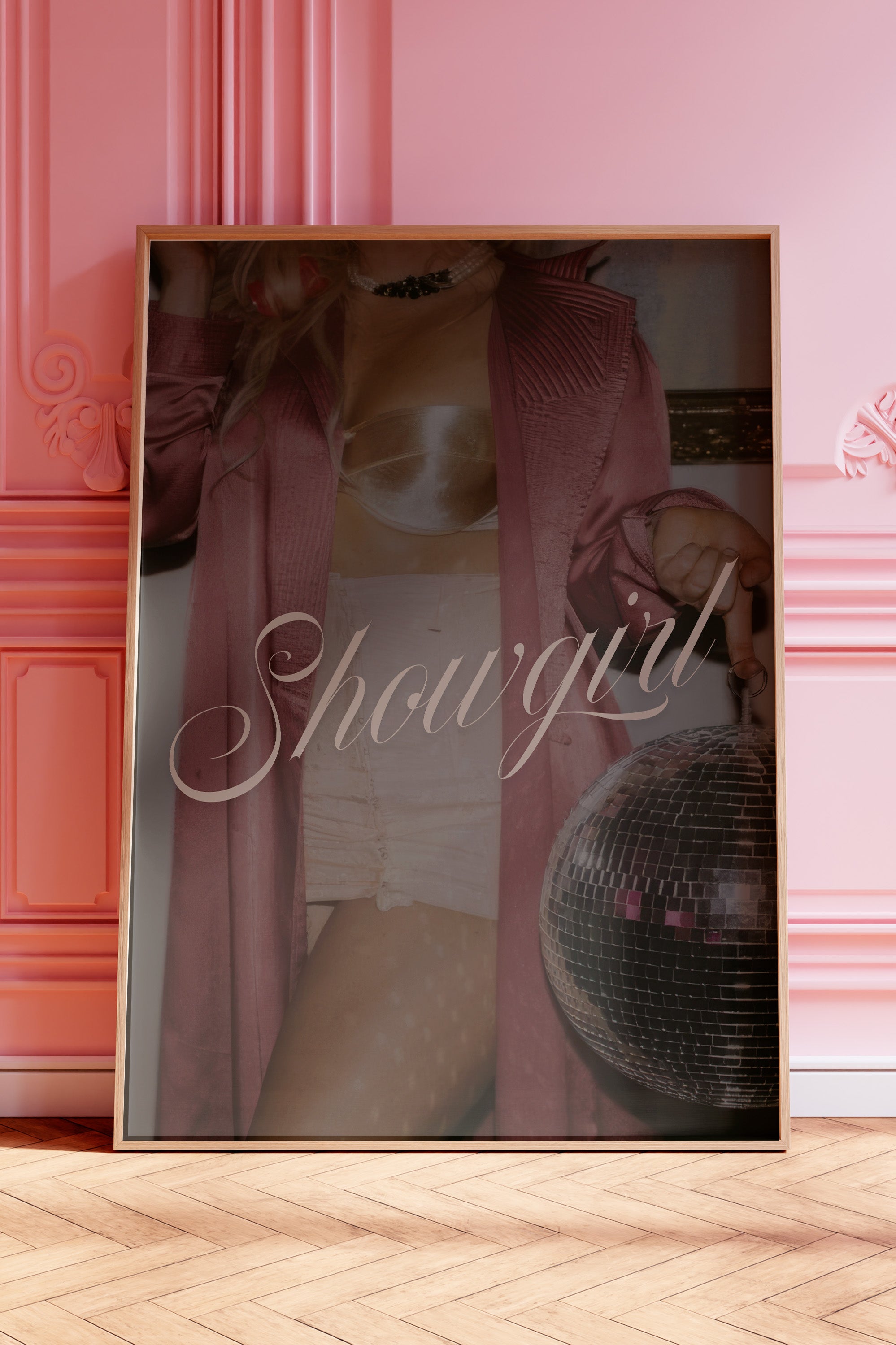 Elegant showgirl burlesque poster capturing The Life of a Showgirl; perfect Swiftie Gift and Showgirl Aesthetic Print.